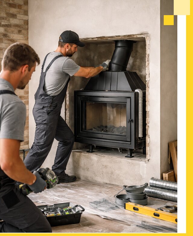 Установка каминных топок в Выборге: монтаж, подключение
