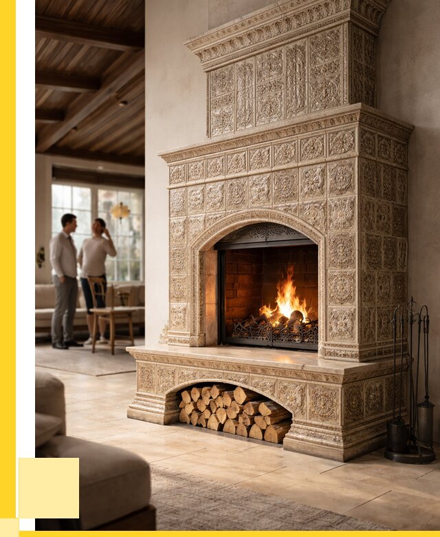 Купить изразцовый камин в Выборге от 255525 р. | ЭриданВбр