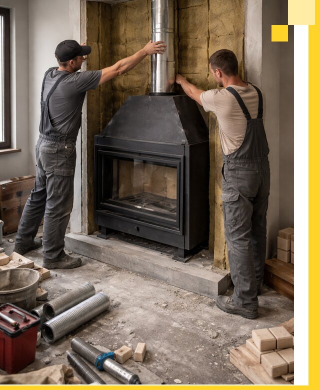 Изготовление и монтаж закрытых каминов в Выборге под ключ