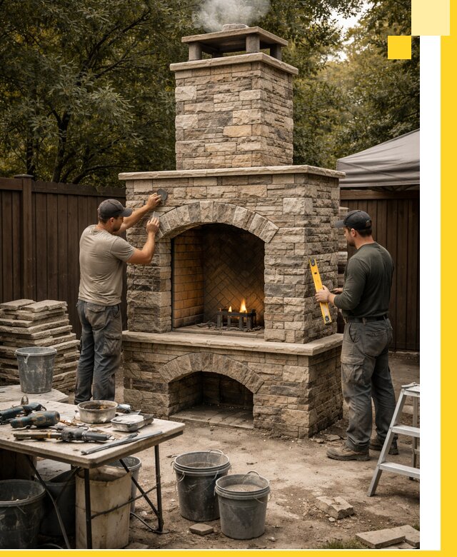 Проектирование и установка уличных каминов в Выборге