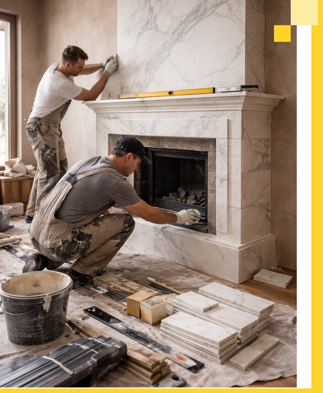 Отделка каминов в Выборге качественные облицовочные работы