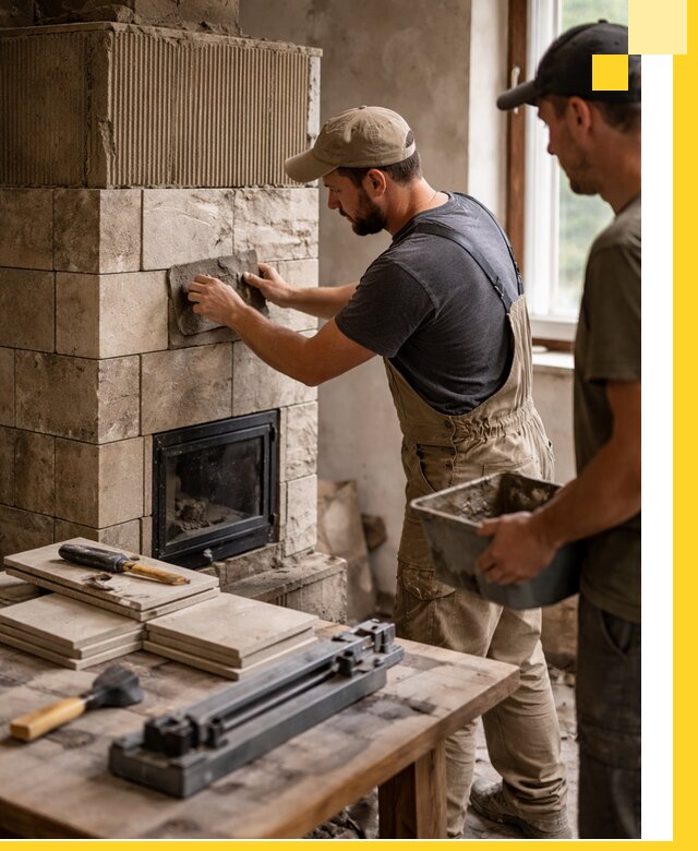 Профессиональная облицовка печей в Выборге: керамика и камень