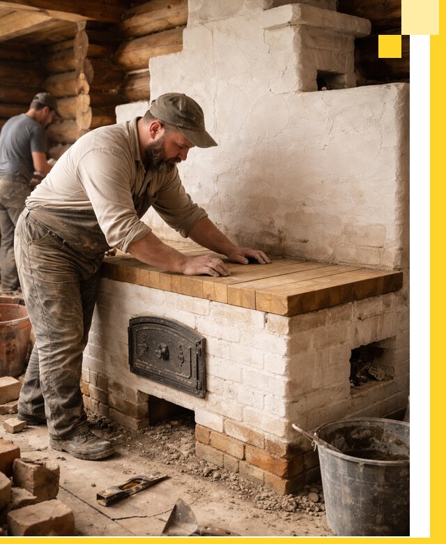 Проектирование и установка русской печи с лежанкой в Выборге