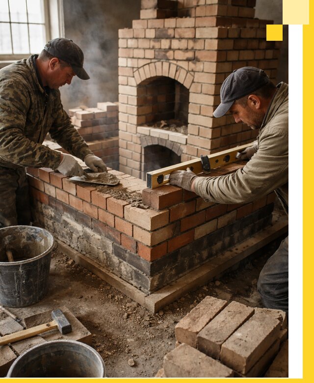 Изготовление и монтаж печей и каминов из кирпича в Выборге