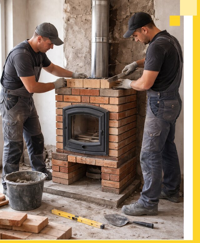 Монтаж печи камина под ключ в Выборге с гарантией и пусконаладкой