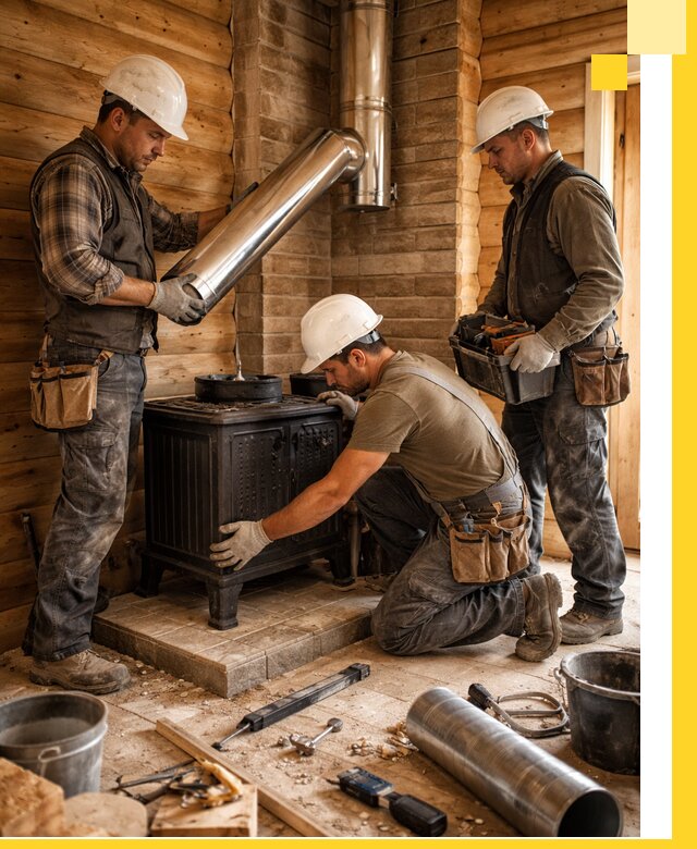 Профессиональный монтаж банных печей и дымоходов в Выборге