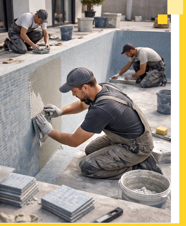 Облицовка бассейнов в Выборге плитка мозаика гидроизоляция