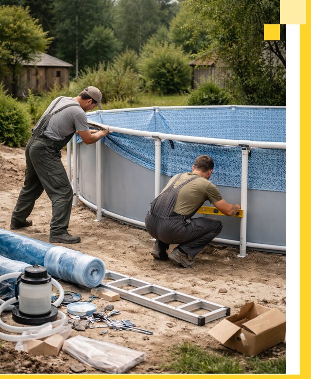 Установка и монтаж каркасных бассейнов в Выборге под ключ