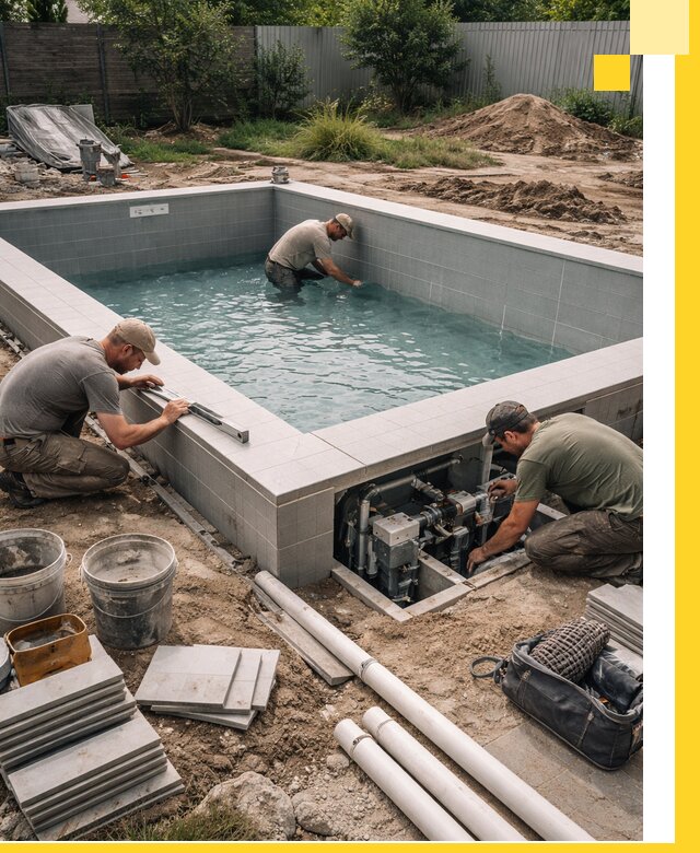 Строительство и монтаж бассейнов для дачи под ключ в Выборге