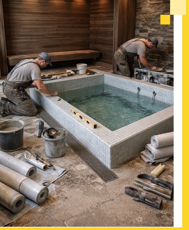 Установка и строительство бассейнов для сауны в Выборге