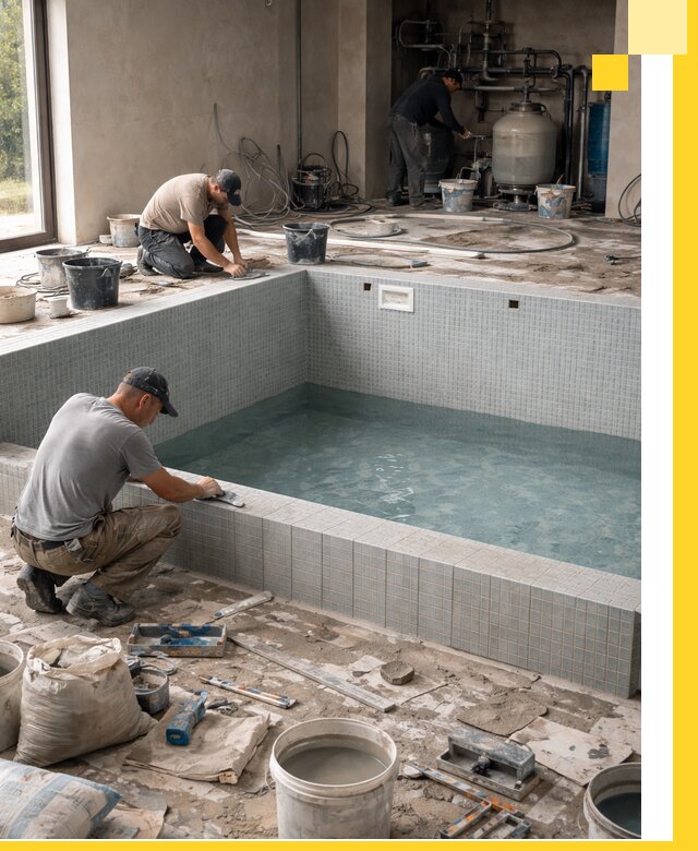 Строительство и монтаж бассейнов в помещении в Выборге