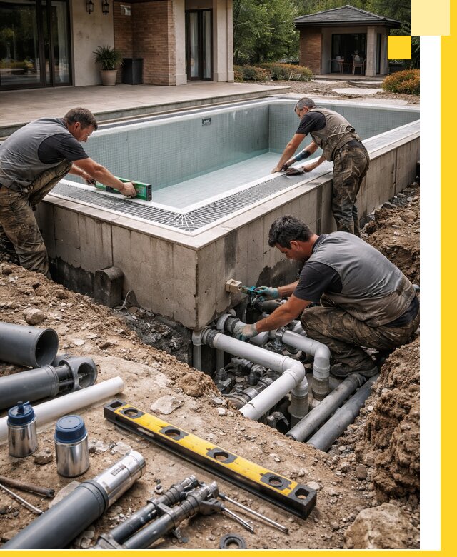 Строительство переливных бассейнов в Выборге под ключ