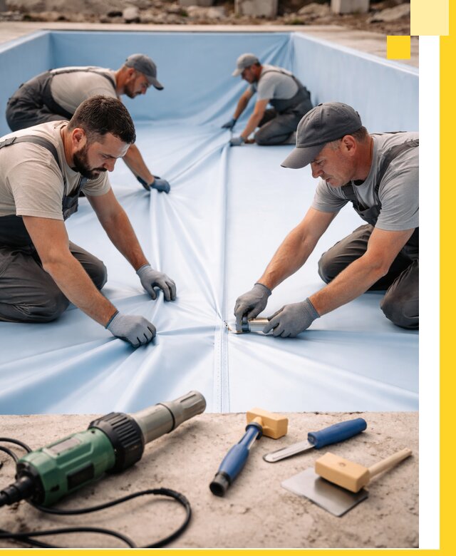 ПВХ пленка для бассейнов с монтажом и гарантией в Выборге