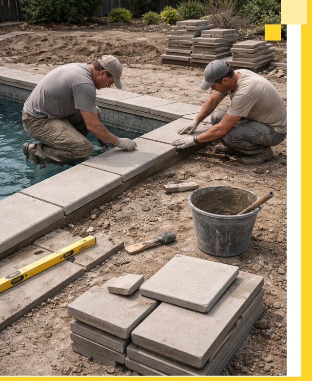 Установка и изготовление копингового камня для бассейнов в Выборге