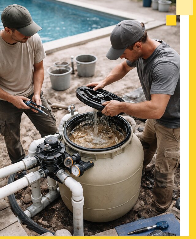 Установка и обслуживание песочных фильтров для бассейнов в Выборге