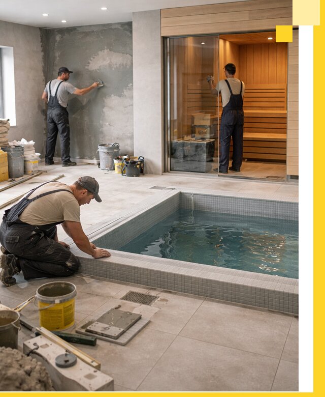 Проектирование и строительство сауны с бассейном в Выборге