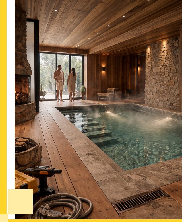 Проекты бань с бассейном под ключ в Выборге от 76658 р., ЭриданВбр