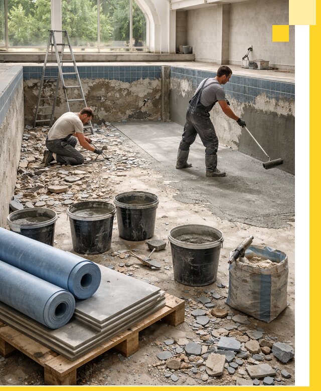 Реконструкция бассейнов в Выборге: ремонт, гидроизоляция