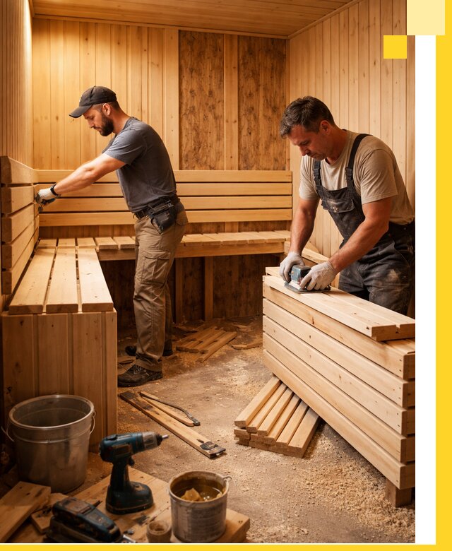 Профессиональный комплексный ремонт саун под ключ в Выборге