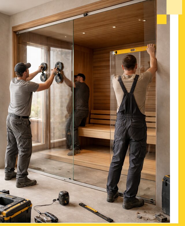 Производство и монтаж стеклянных саун под ключ в Выборге