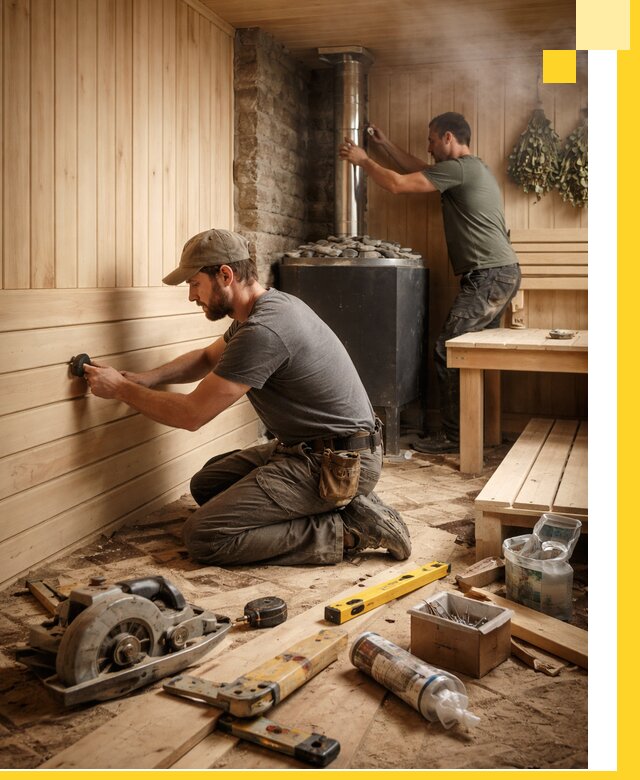 Полное строительство и оснащение парных под ключ в Выборге