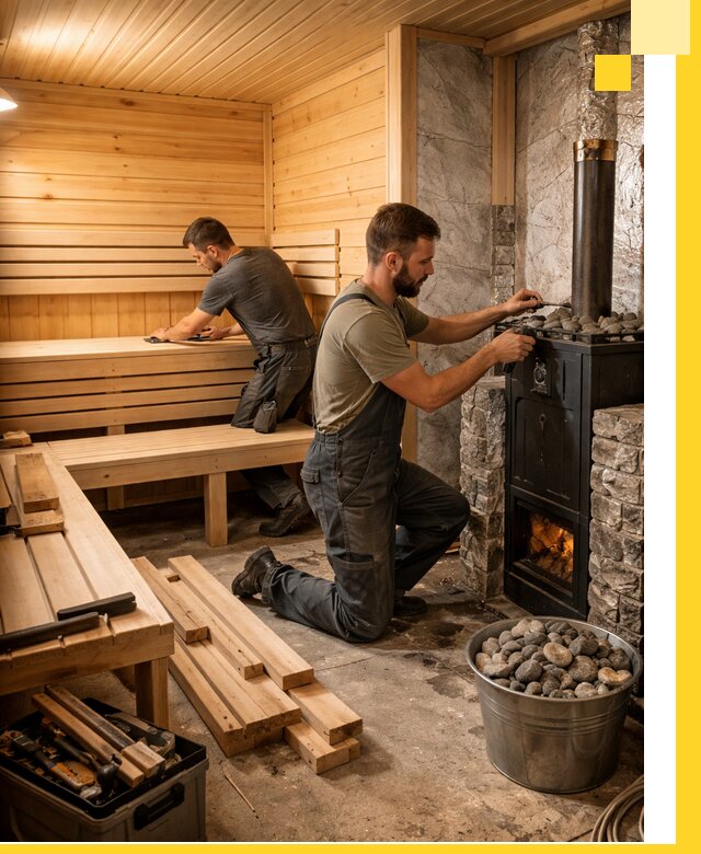 Дизайн и строительство интерьеров бань под ключ в Выборге