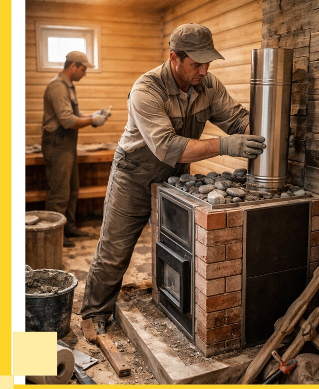 Монтаж печи в бане под ключ в Выборге от 20442 р. | ЭриданВбр