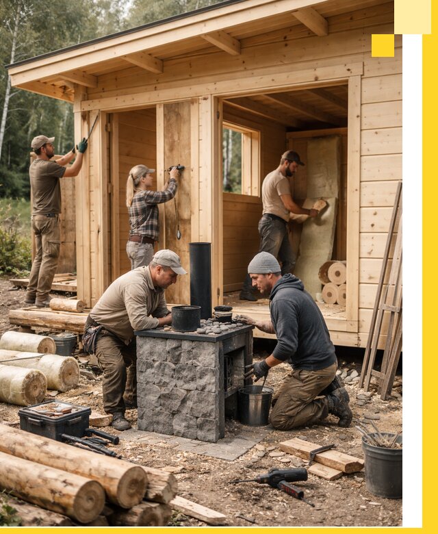 Купить баню под ключ в Выборге строительство монтаж отделка