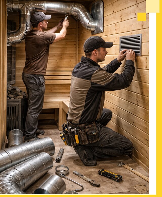 Проектирование и монтаж вентиляции бани в Выборге под ключ