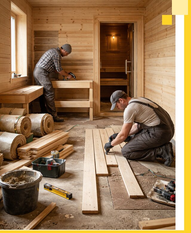 Индивидуальный проект бани с комнатой отдыха под ключ в Выборге