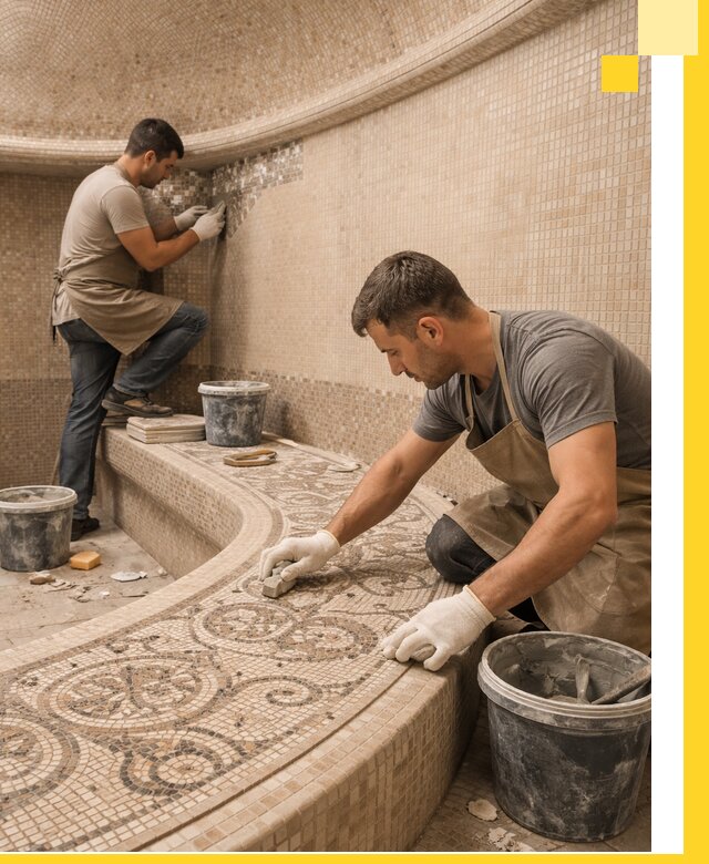 Плитка для хамама в Выборге, укладка, подбор и поставка